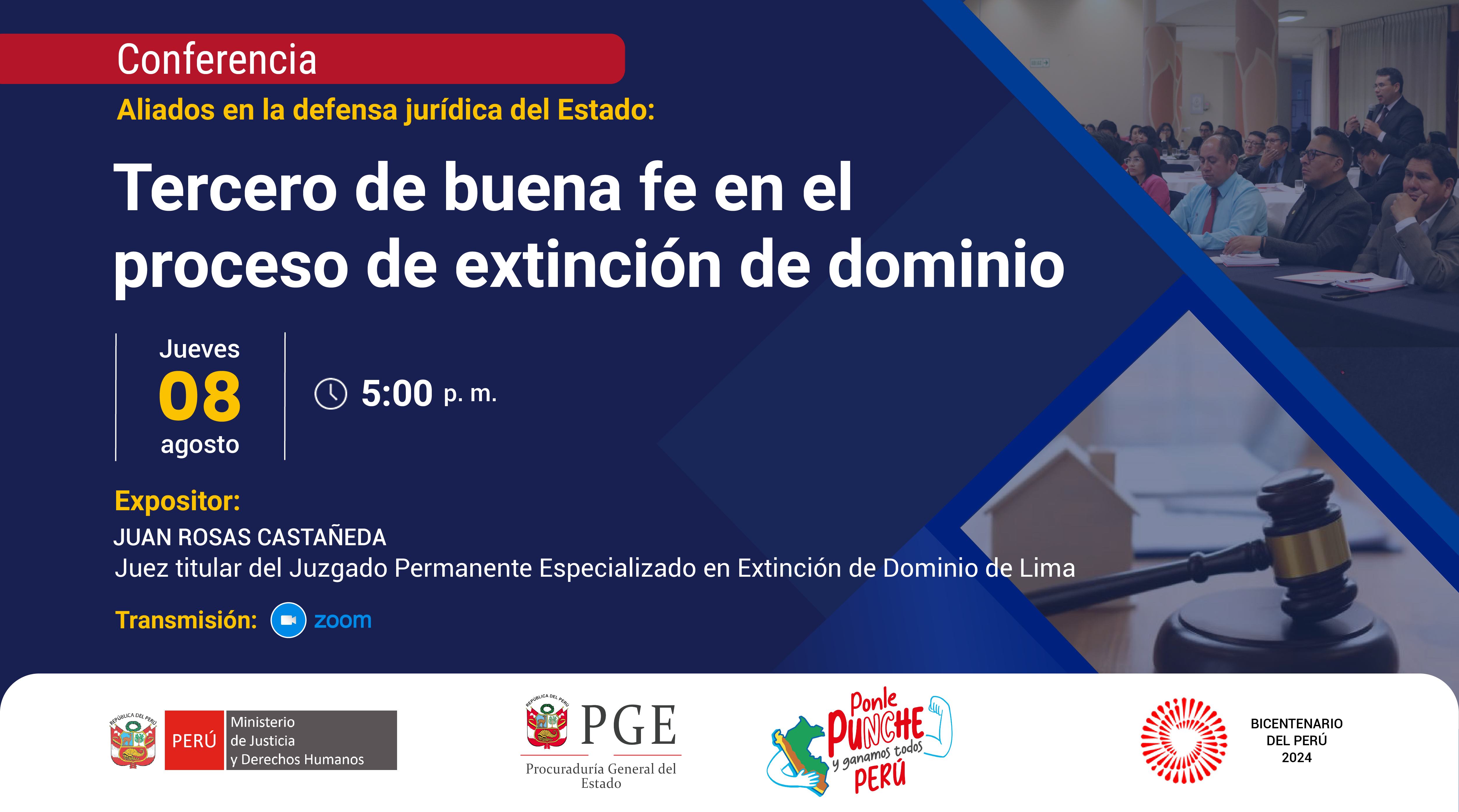 Conferencia "Tercero de buena fe en el proceso de extinción de dominio"