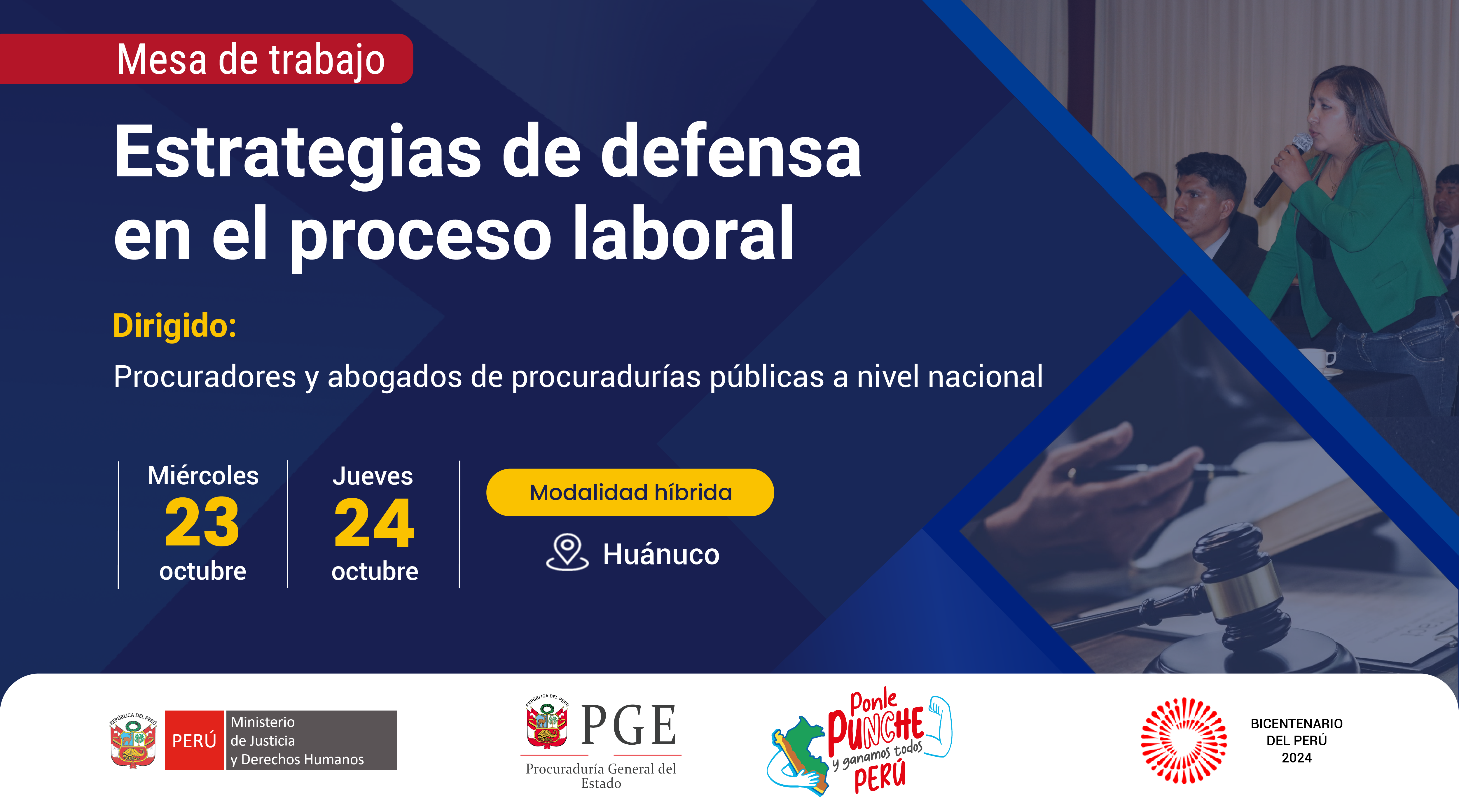 Mesa de trabajo "Estrategias de defensa en el proceso laboral" -  Huánuco