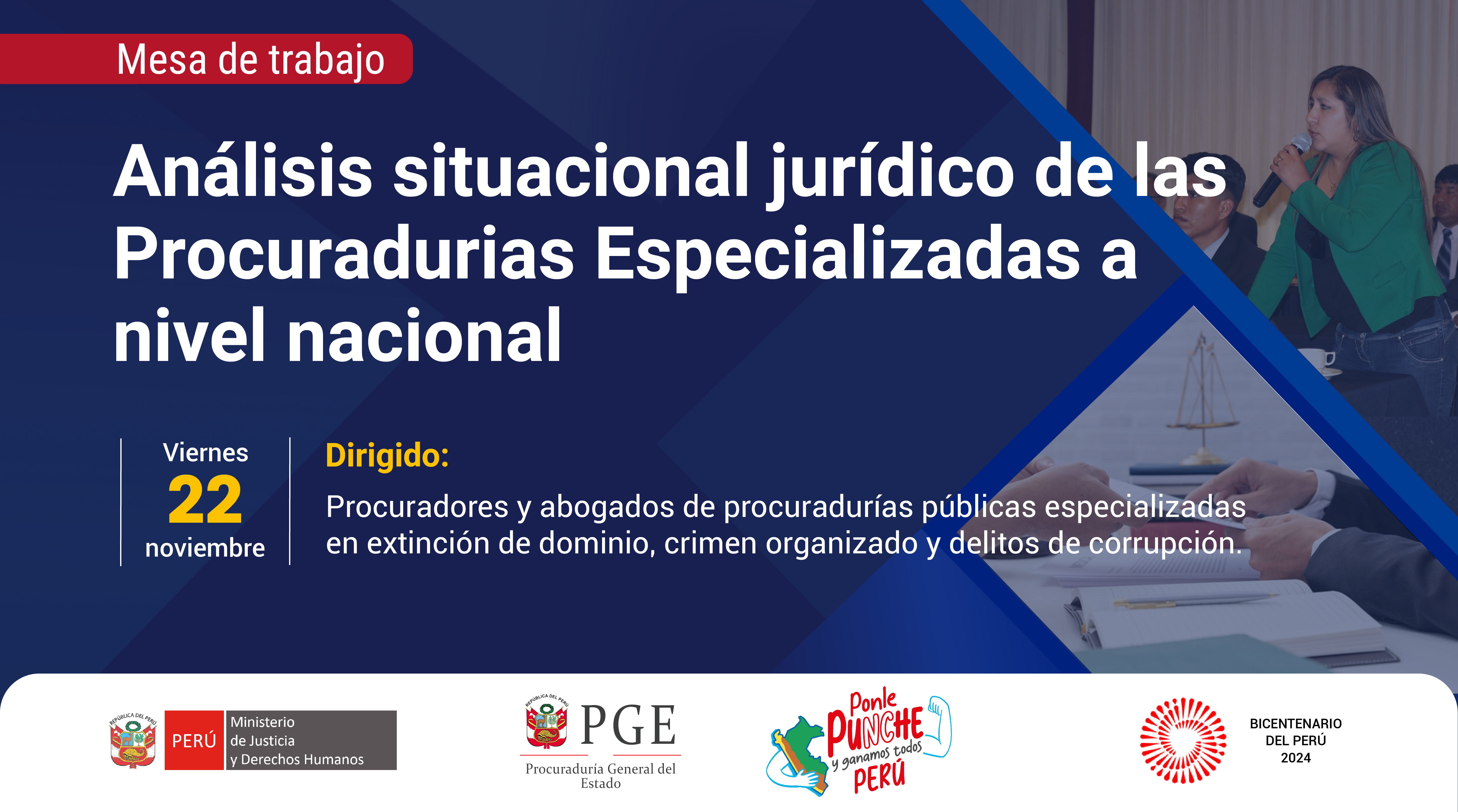 Mesa de trabajo: análisis situacional jurídico de las Procuradurias Especializadas a nivel nacional