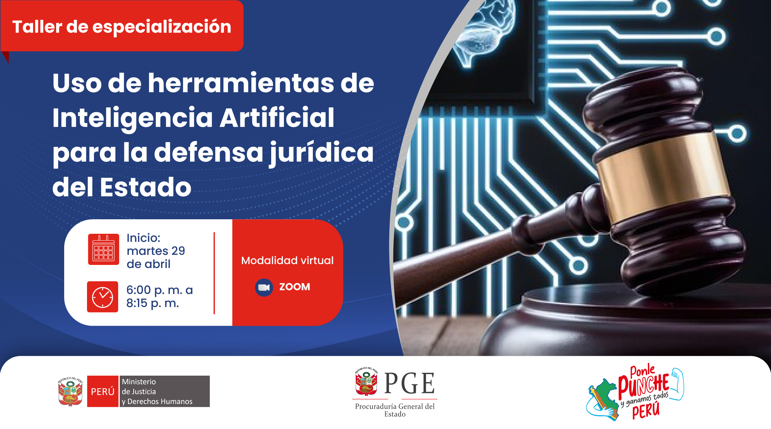 Taller de especialización: Uso de herramientas de inteligencia artificial para la defensa jurídica del Estado